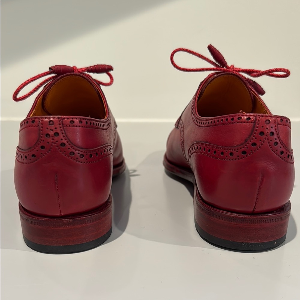 Carmine Red Leather Women’s Oxford - Picture 3 of 7